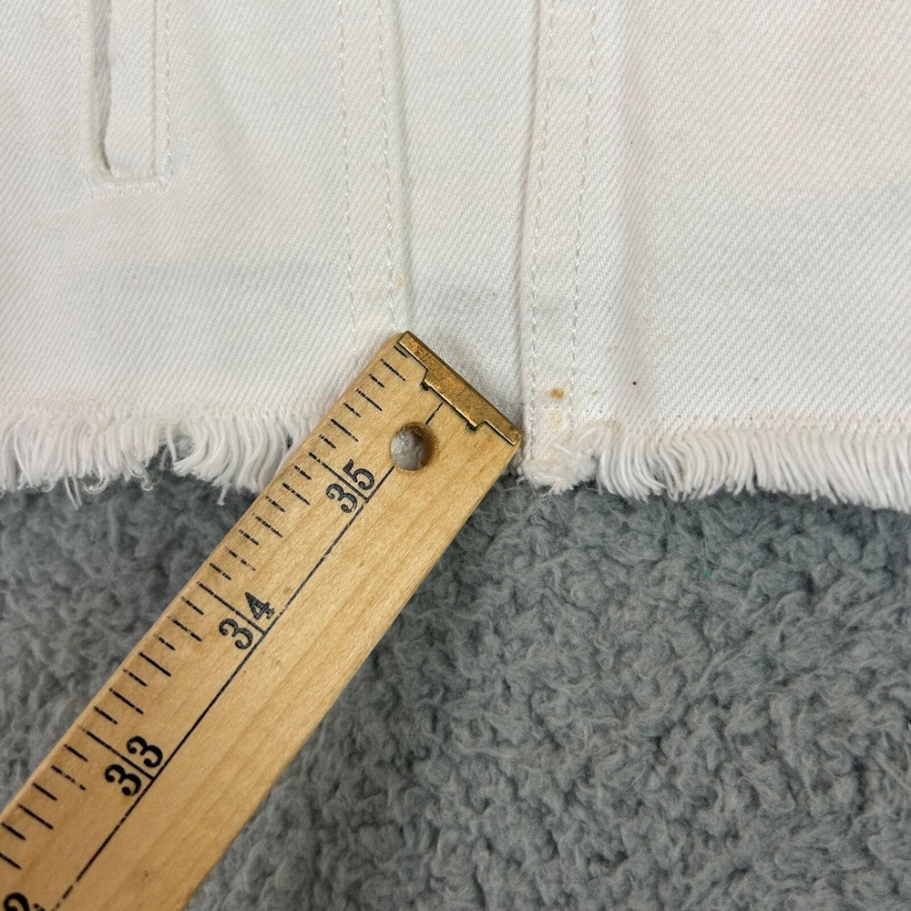Lucky Brand Jacket Women Small Petite White The Tomboy Trucker Fringe Hem - Picture 8 of 16